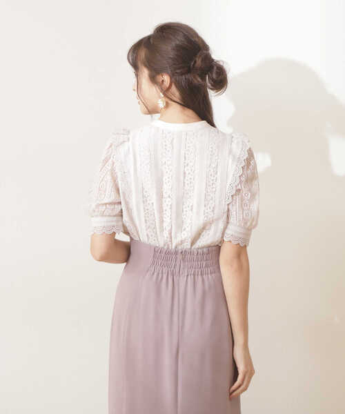 「PROPORTION BODY DRESSING」 半袖ブラウス MEDIUM ダークグレー レディース_画像8