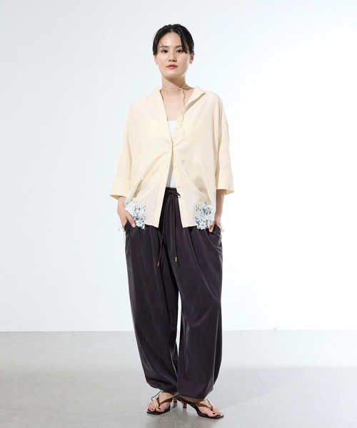 IENA（イエナ） ブラウス シャツ 「一部店舗限定」裾レースシャツ