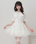 スカート 夏 ウエストレースアップフリルギャザ...の詳細画像1