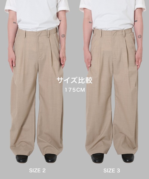 CONZ ワイドパンツ スラックス curve leg trousers summer fades