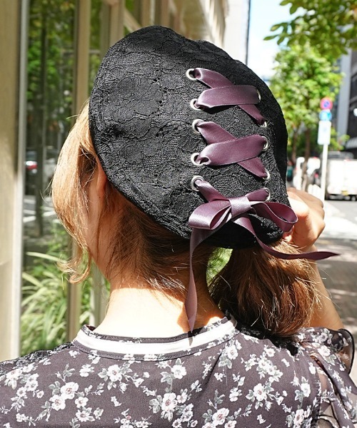 ２点まとめレースハット＆レースベレー帽 axes femme（アクシーズ ファム） 帽子 ハット レディース レース