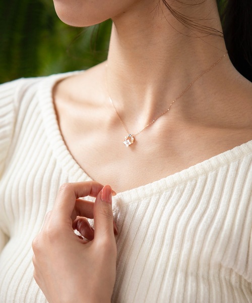 BLOOM（ブルーム） ネックレス 11月誕生花 K10 ピンクゴールド