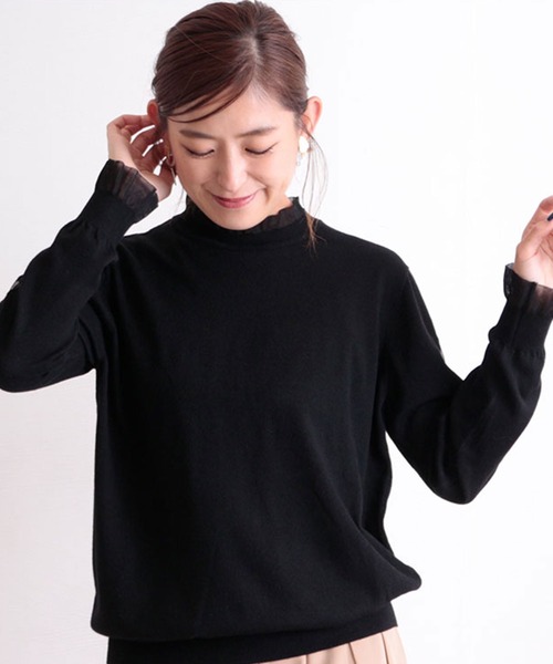 HOTお得 ニット 袖襟チュールフリルのニットトップス ZOZOTOWN PayPayモール店 - 通販 - PayPayモール 安い高評価