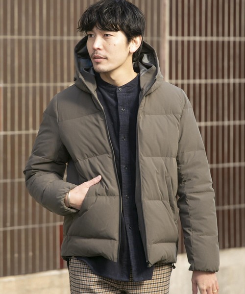 URBAN RESEARCHブラウン フード付きダウンジャケット URBAN RESEARCH ROSSO MEN ダウンジャケット ダウン ファンク