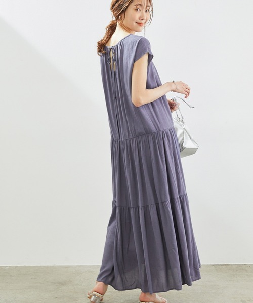 ワンピース 未使用 リンクコーデ 楊柳ティアードワンピース