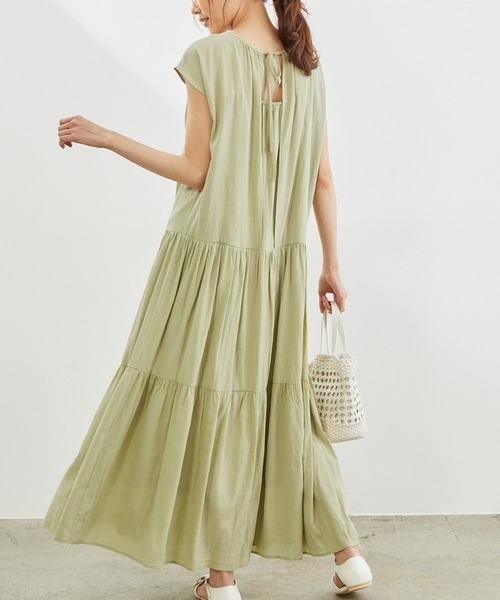 ワンピース 未使用 リンクコーデ 楊柳ティアードワンピース