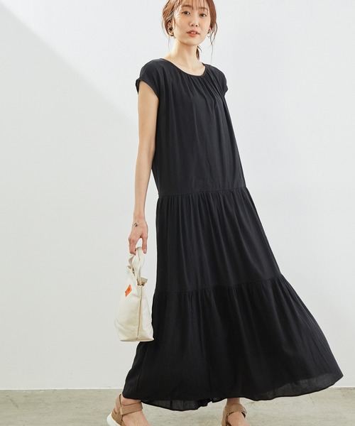 ワンピース 未使用 リンクコーデ 楊柳ティアードワンピース