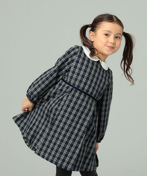 ワンピース B:MING by BEAMS / CEREMONY TR チェック ワンピース(100~130cm)