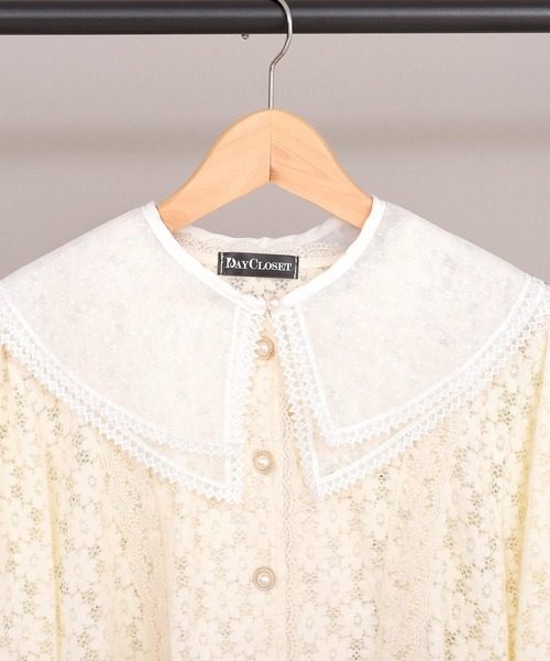 ella selectshop□ビッグカラーツイードジレ(ホワイト)