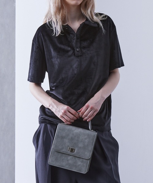 ラルフローレン RALPH LAUREN ☆$195 クロコ型押しレザー 2WAY