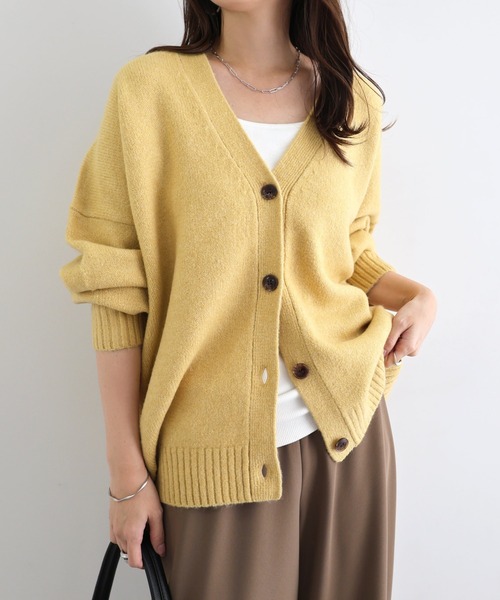andme（アンドミー） カーディガン 「新色追加」Vネック長袖ニット