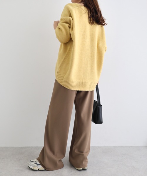 andme カーディガン 「新色追加」Vネック長袖ニットカーディガン