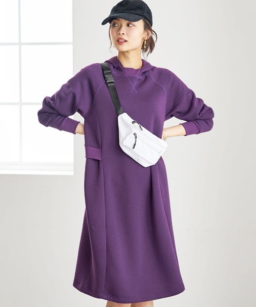 BELLUNA ワンピース リブ使いパーカーワンピース : ZOZOTOWN Yahoo!店