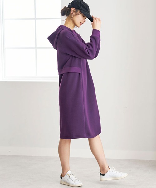 BELLUNA ワンピース リブ使いパーカーワンピース : ZOZOTOWN Yahoo!店