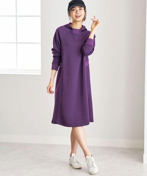 BELLUNA ワンピース リブ使いパーカーワンピース : ZOZOTOWN Yahoo!店