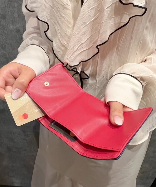 【裏地も可愛】ジップコンパートメント付♡ミニウォレット ミニトップジップ スモールウォレット / Mini Top Zip Small