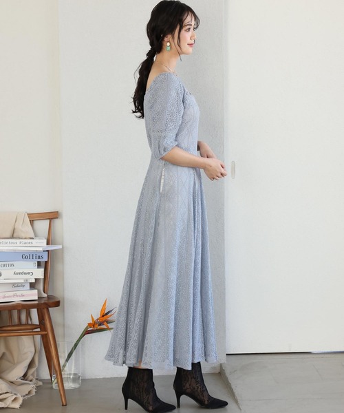 PourVous（プールヴー） ドレス 七分袖＆ミモレ丈 パーティードレス