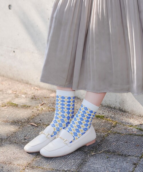 ties 靴下 レディース Tiaclasse 靴下 ジャガード編みソックス（幾何学柄） レディース
