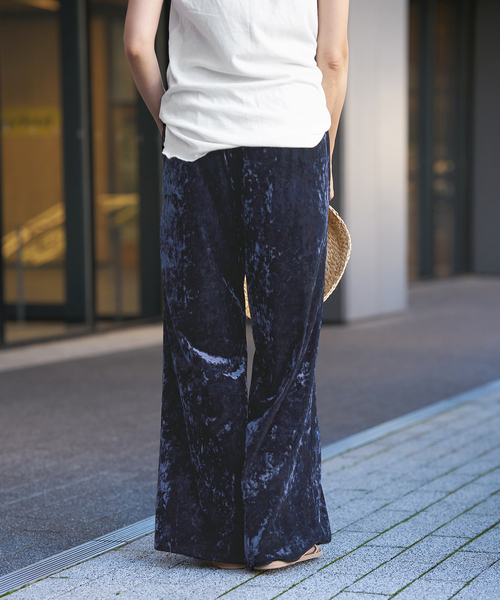 IENA LA BOUCLE（イエナラブークル） パンツ クラッシュベロアイージー