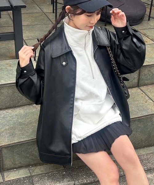 one after another NICE CLAUP ブルゾン アウター フェイクレザー