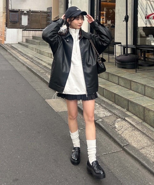 NICE CLAUP フェイクレザージャケット one after another NICE CLAUP/【one after another】フェイク