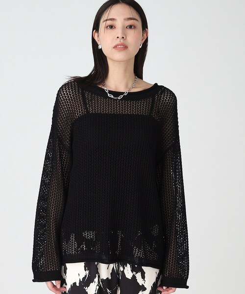 THE SHOP TK ニット セーター メッシュプルオーバー「手洗い可