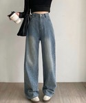 ワイドパンツ ジーンズ デニム デニムパンツ ...の詳細画像4