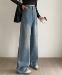 ワイドパンツ ジーンズ デニム デニムパンツ ...の詳細画像5