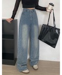 ワイドパンツ ジーンズ デニム デニムパンツ ...の詳細画像1