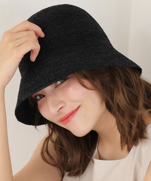 Tiaclasse 帽子 ハット ラフィアバケットハット レディース