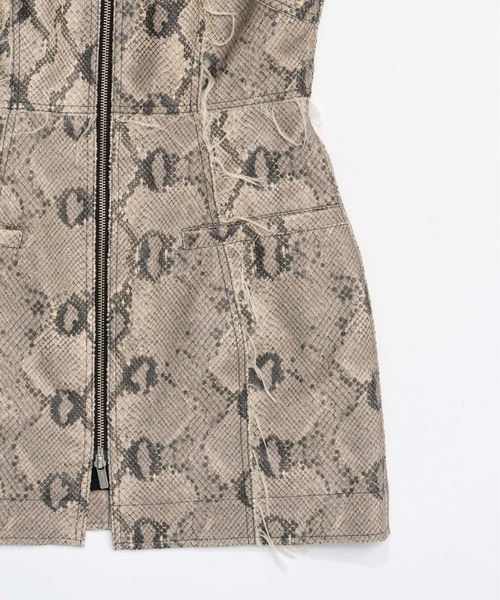 MAISON SPECIAL チュニック Vegan Leather Python Front Zip Tops 