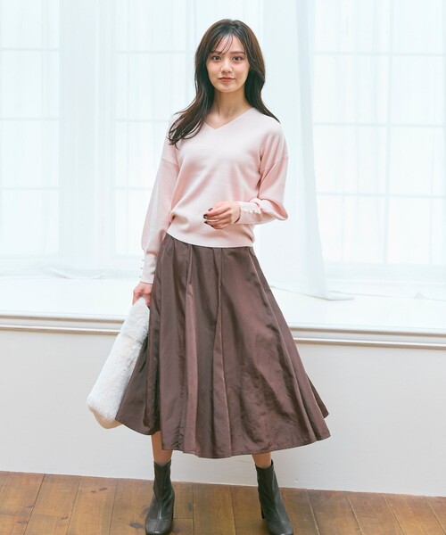 Feroux（フェルゥ） ニット セーター 「洗える」Vネック プルオーバー