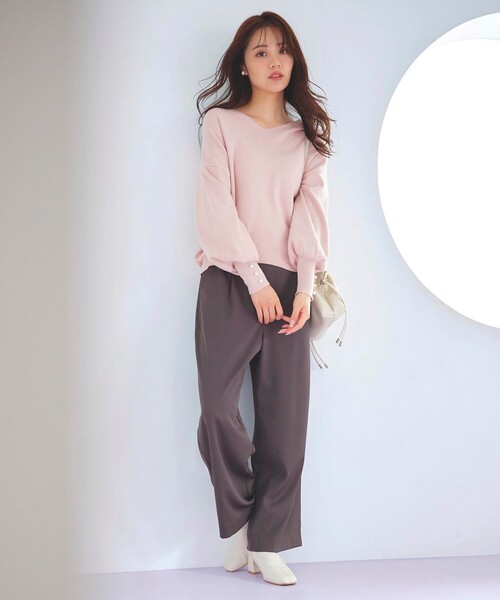 Feroux ニット セーター 「洗える」Vネック プルオーバーニット