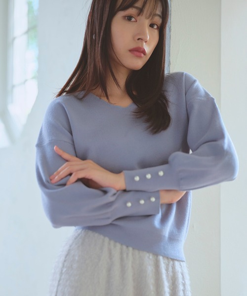 Feroux（フェルゥ） ニット セーター 「洗える」Vネック プルオーバー