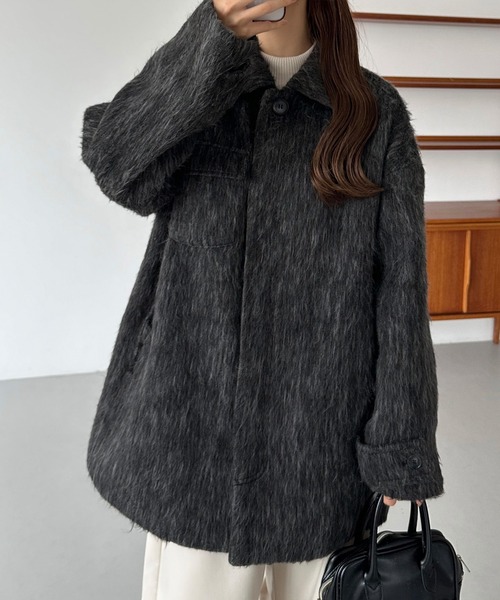 callautia（カラウティア） ステンカラーコート コート シャギー