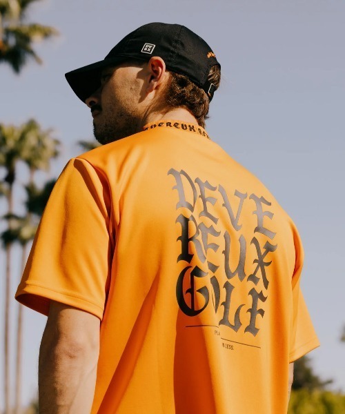 DEVEREUX GOLF tシャツ ジャガードロゴモックネックショート