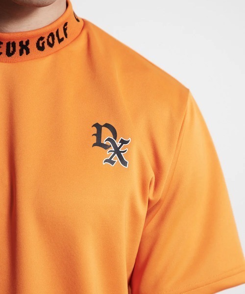 DEVEREUX GOLF tシャツ ジャガードロゴモックネックショートスリーブT
