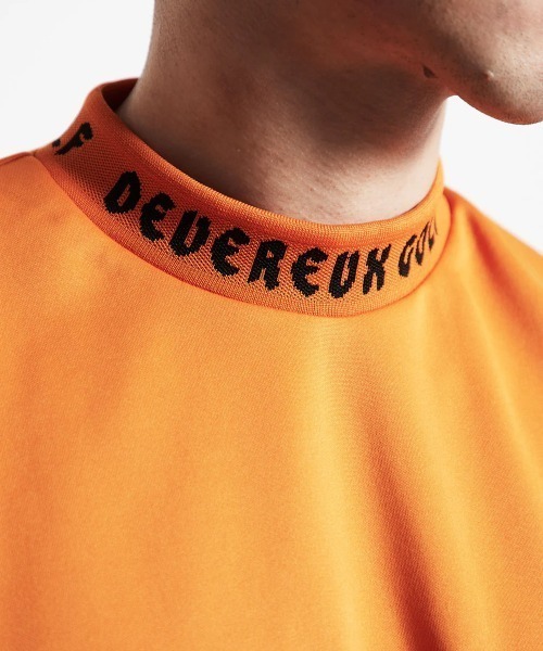 DEVEREUX GOLF tシャツ ジャガードロゴモックネックショートスリーブT