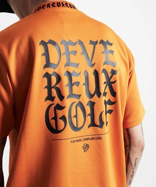 DEVEREUX GOLF tシャツ ジャガードロゴモックネックショートスリーブT
