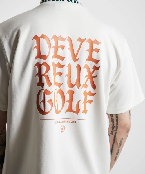 DEVEREUX GOLF tシャツ ジャガードロゴモックネックショートスリーブT