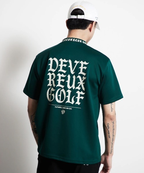 DEVEREUX GOLF tシャツ ジャガードロゴモックネックショートスリーブT