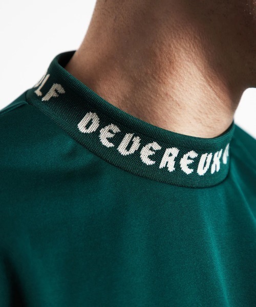 DEVEREUX GOLF tシャツ ジャガードロゴモックネックショートスリーブT