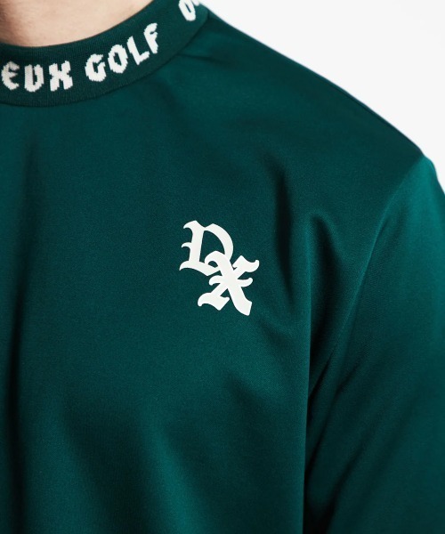 DEVEREUX GOLF tシャツ ジャガードロゴモックネックショートスリーブT
