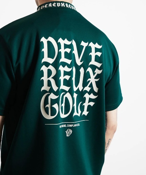DEVEREUX GOLF tシャツ ジャガードロゴモックネックショートスリーブT