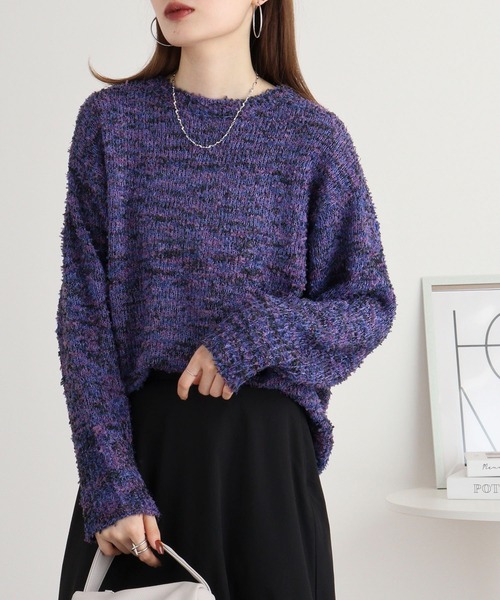 ニット セーター Anna Nicola ミックスヤーンニット レディース