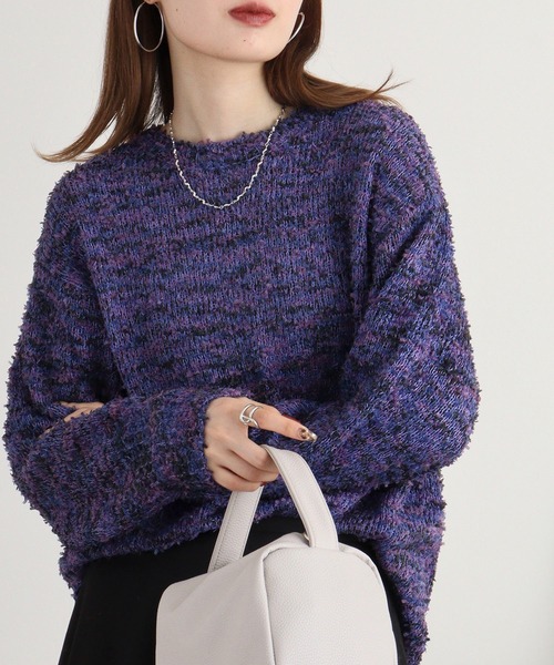 ニット セーター Anna Nicola ミックスヤーンニット レディース Anna Nicola ニット セーター ミックスヤーンニット レディース