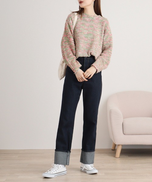ニット セーター Anna Nicola ミックスヤーンニット レディース Anna Nicola ニット セーター ミックスヤーンニット レディース