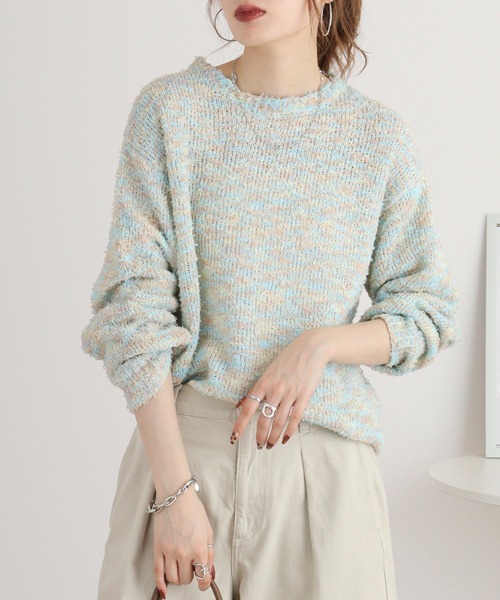 ニット セーター Anna Nicola ミックスヤーンニット レディース Anna Nicola ニット セーター ミックスヤーンニット レディース