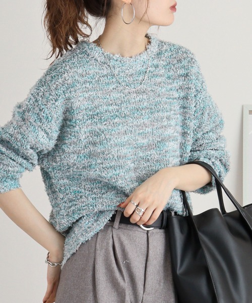 ニット セーター Anna Nicola ミックスヤーンニット レディース Anna Nicola ニット セーター ミックスヤーンニット レディース