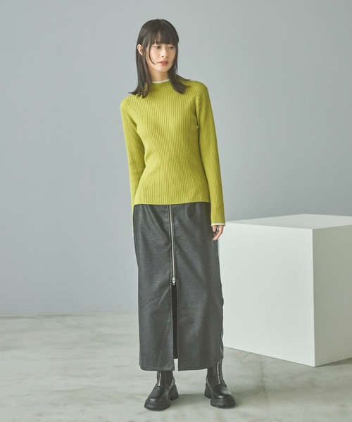 LAKOLE（ラコレ） ニット セーター 12ゲージリブモックネックプル